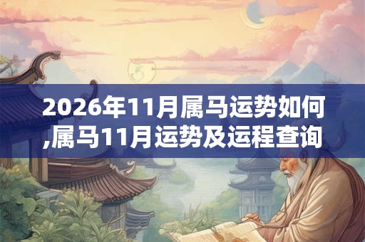 2026年11月属马运势如何,属马11月运势及运程查询