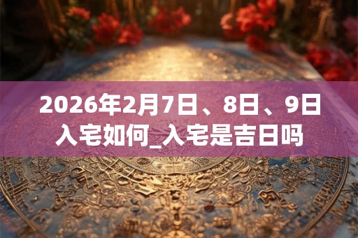 2026年2月7日、8日、9日入宅如何_入宅是吉日吗