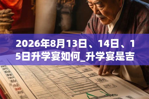 2026年8月13日、14日、15日升学宴如何_升学宴是吉日吗 2026年8月13日、14日、15日升学宴如何_升学宴是吉日吗