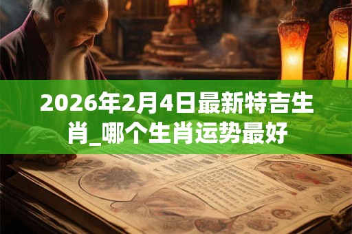 2026年2月4日最新特吉生肖_哪个生肖运势最好