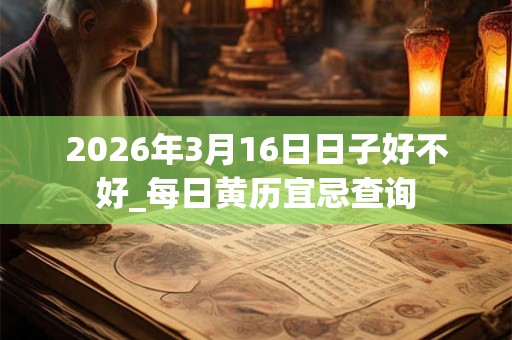 2026年3月16日日子好不好_每日黄历宜忌查询