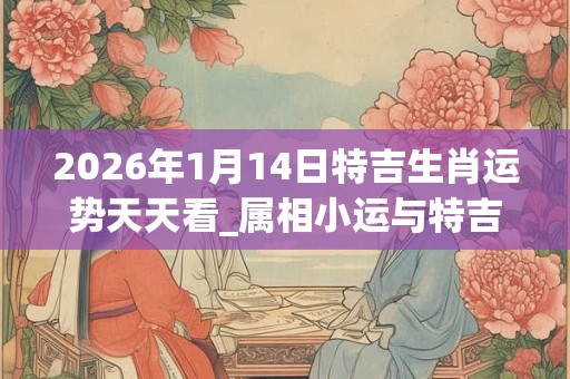 2026年1月14日特吉生肖运势天天看_属相小运与特吉生肖播报