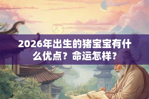 2026年出生的猪宝宝有什么优点？命运怎样？