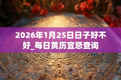 2026年1月25日日子好不好_每日黄历宜忌查询