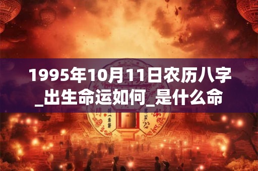 1995年10月11日农历八字_出生命运如何_是什么命