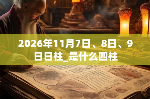 2026年11月7日、8日、9日日柱_是什么四柱