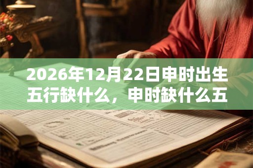 2026年12月22日申时出生五行缺什么，申时缺什么五行