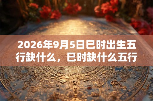 2026年9月5日巳时出生五行缺什么，巳时缺什么五行