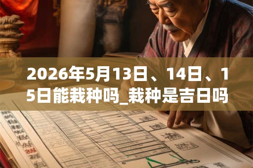 2026年5月13日、14日、15日能栽种吗_栽种是吉日吗