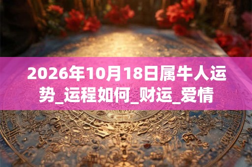 2026年10月18日属牛人运势_运程如何_财运_爱情
