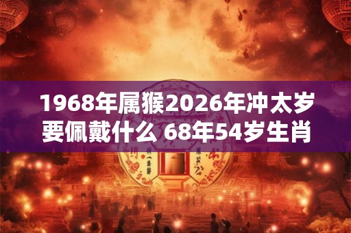 1968年属猴2026年冲太岁要佩戴什么 68年54岁生肖猴犯太岁怎么化解