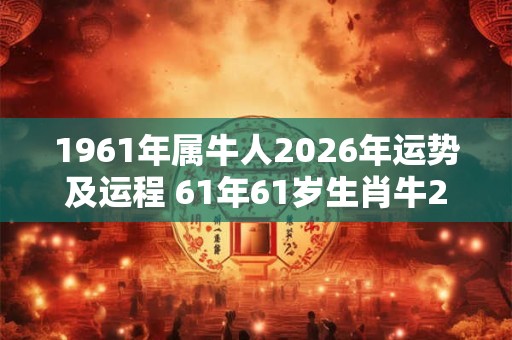 1961年属牛人2026年运势及运程 61年61岁生肖牛2026年每月运势