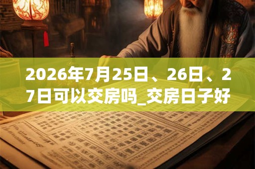 2026年7月25日、26日、27日可以交房吗_交房日子好吗