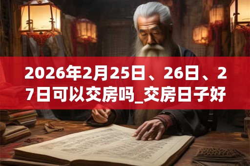 2026年2月25日、26日、27日可以交房吗_交房日子好吗