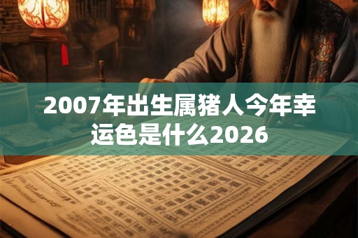 2007年出生属猪人今年幸运色是什么2026