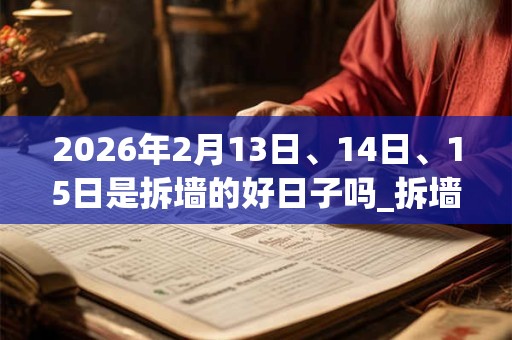 2026年2月13日、14日、15日是拆墙的好日子吗_拆墙可以吗
