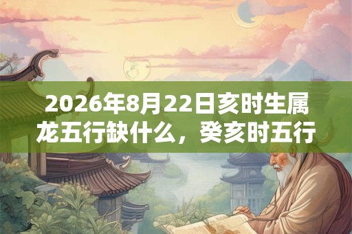 2026年8月22日亥时生属龙五行缺什么，癸亥时五行缺什么