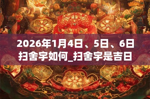 2026年1月4日、5日、6日扫舍宇如何_扫舍宇是吉日吗