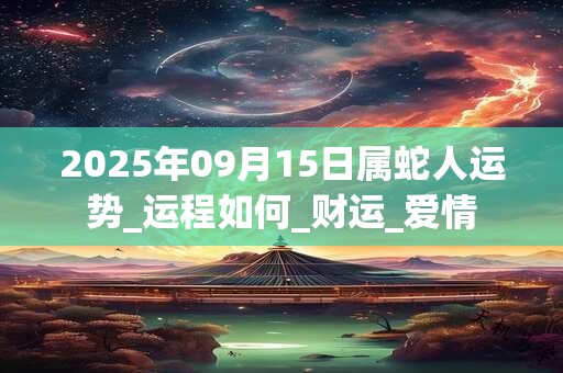 2025年09月15日属蛇人运势_运程如何_财运_爱情