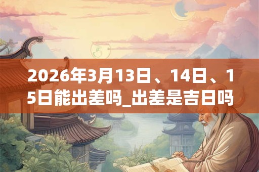 2026年3月13日、14日、15日能出差吗_出差是吉日吗