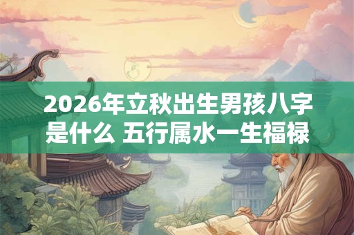 2026年立秋出生男孩八字是什么 五行属水一生福禄