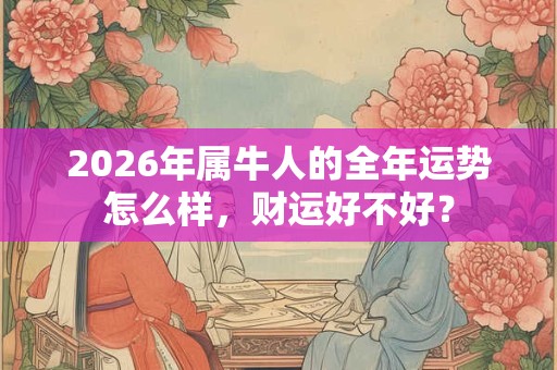 2026年属牛人的全年运势怎么样，财运好不好？