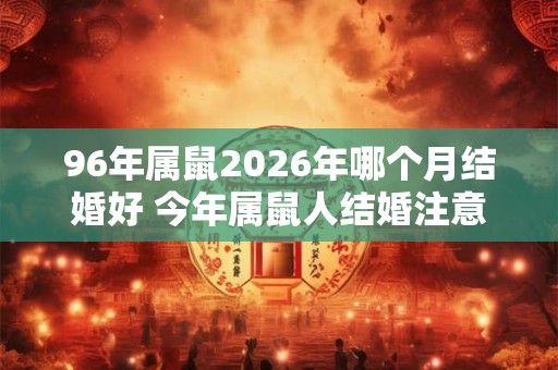 96年属鼠2026年哪个月结婚好 今年属鼠人结婚注意事项