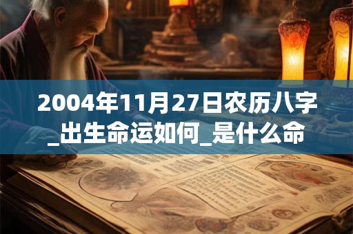 2004年11月27日农历八字_出生命运如何_是什么命