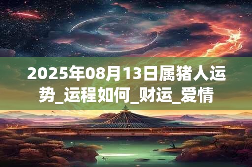 2025年08月13日属猪人运势_运程如何_财运_爱情