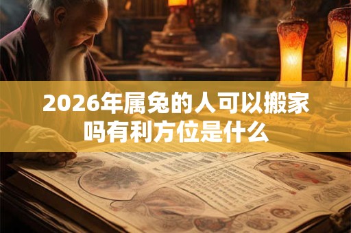 2026年属兔的人可以搬家吗有利方位是什么