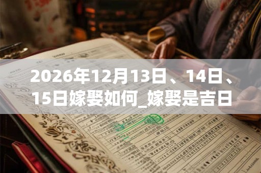 2026年12月13日、14日、15日嫁娶如何_嫁娶是吉日吗