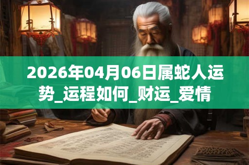 2026年04月06日属蛇人运势_运程如何_财运_爱情