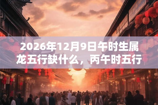 2026年12月9日午时生属龙五行缺什么，丙午时五行缺什么
