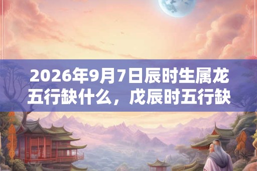 2026年9月7日辰时生属龙五行缺什么，戊辰时五行缺什么