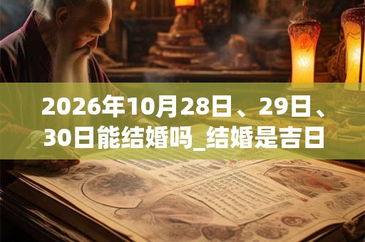 2026年10月28日、29日、30日能结婚吗_结婚是吉日吗