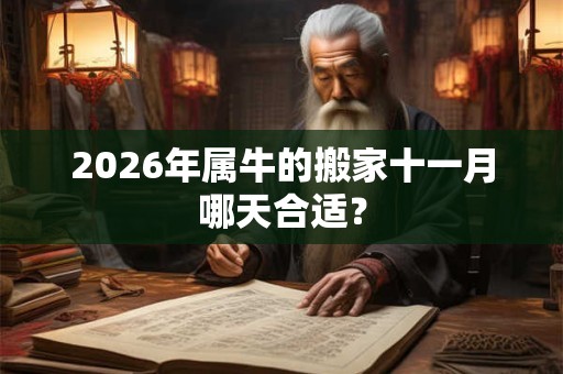 2026年属牛的搬家十一月哪天合适? 2026年属牛的搬家十一月哪天合适?