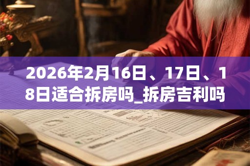 2026年2月16日、17日、18日适合拆房吗_拆房吉利吗