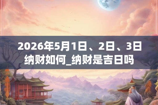 2026年5月1日、2日、3日纳财如何_纳财是吉日吗