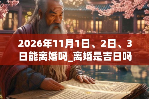 2026年11月1日、2日、3日能离婚吗_离婚是吉日吗