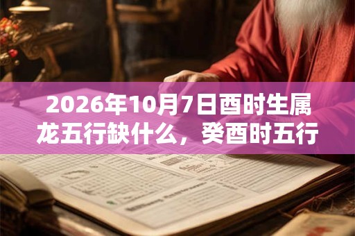2026年10月7日酉时生属龙五行缺什么，癸酉时五行缺什么