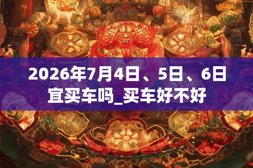 2026年7月4日、5日、6日宜买车吗_买车好不好