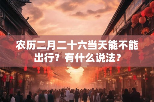 农历二月二十六当天能不能出行？有什么说法？