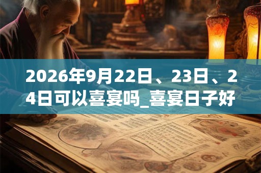 2026年9月22日、23日、24日可以喜宴吗_喜宴日子好吗