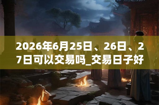 2026年6月25日、26日、27日可以交易吗_交易日子好吗