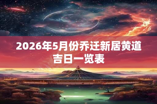 2026年5月份乔迁新居黄道吉日一览表