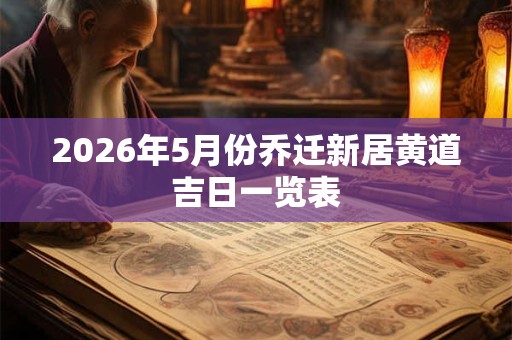 2026年5月份乔迁新居黄道吉日一览表