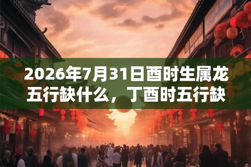 2026年7月31日酉时生属龙五行缺什么，丁酉时五行缺什么