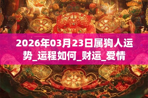 2026年03月23日属狗人运势_运程如何_财运_爱情