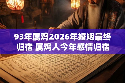 93年属鸡2026年婚姻最终归宿 属鸡人今年感情归宿