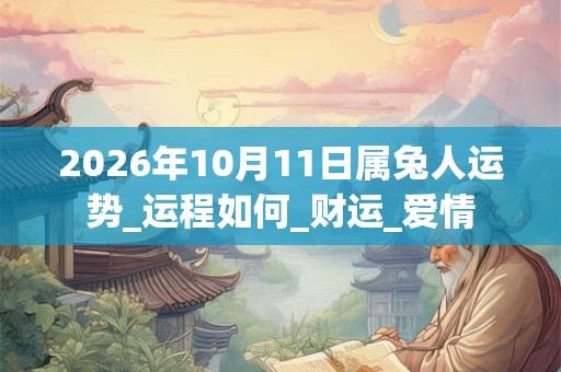 2026年10月11日属兔人运势_运程如何_财运_爱情